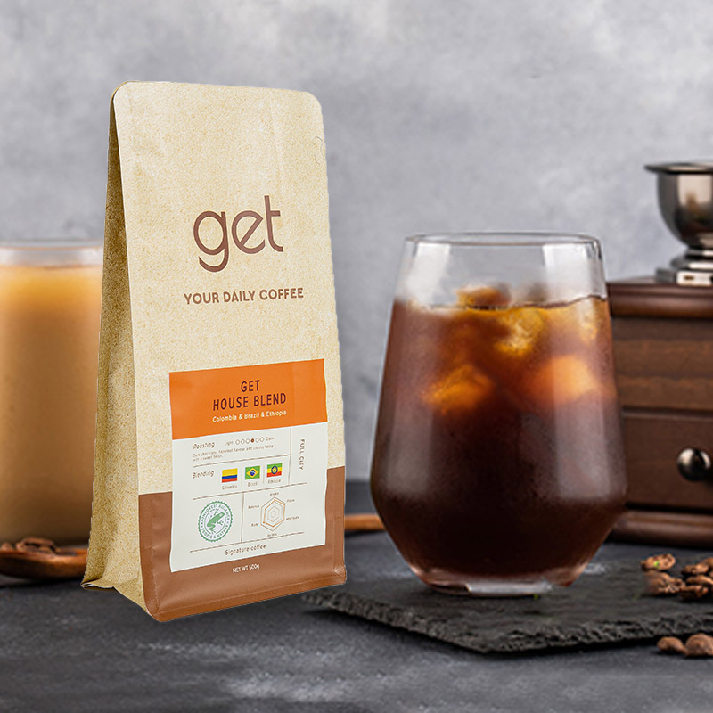 Saco de café com vedação de oito lados 250g-1kg