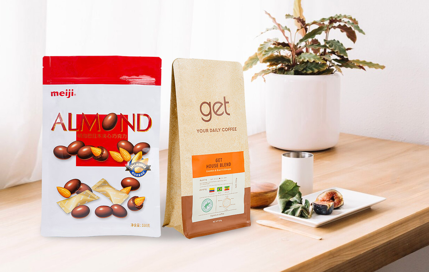 Saco com vedação de oito lados